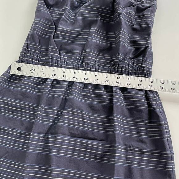 Theory Dress Womens 00‎ Blue Bramnen Stripe Slit Side Strapless Maxi Cotton - Picture 5 of 8